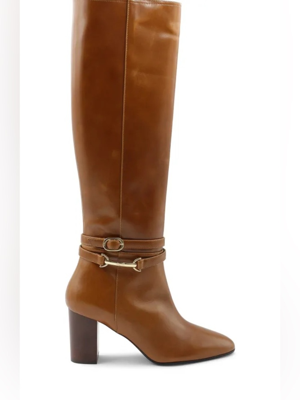Bruno Magli Leather Knee High Boots in Cognac